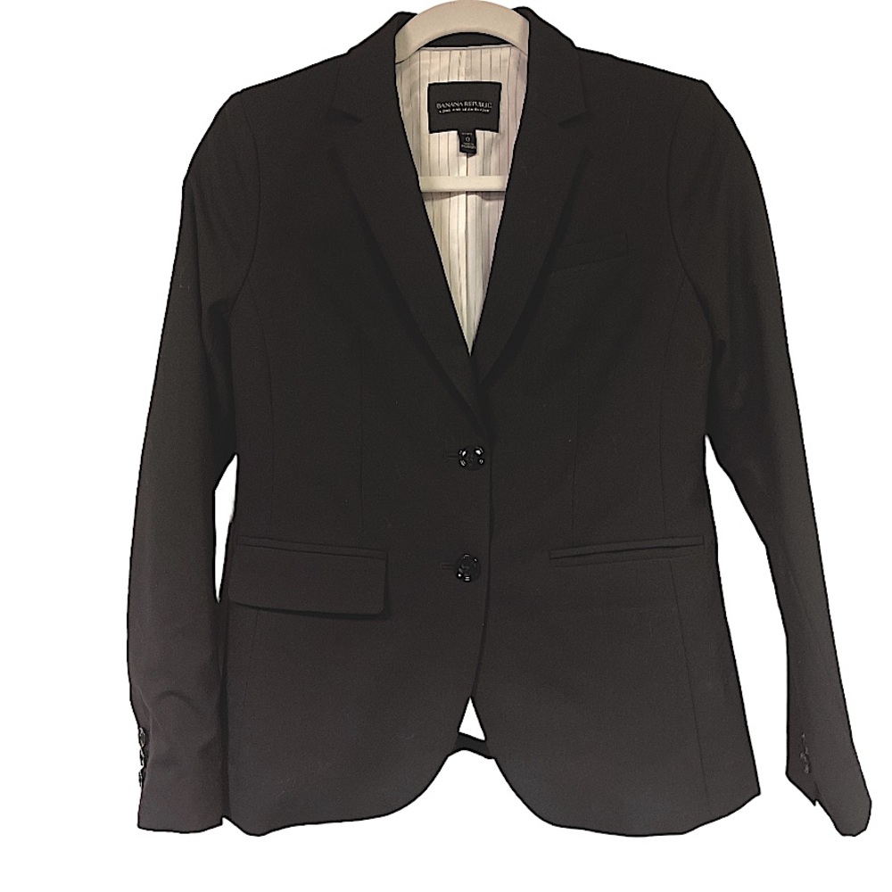Banana Republic Black Long and Lean Blazer 0P